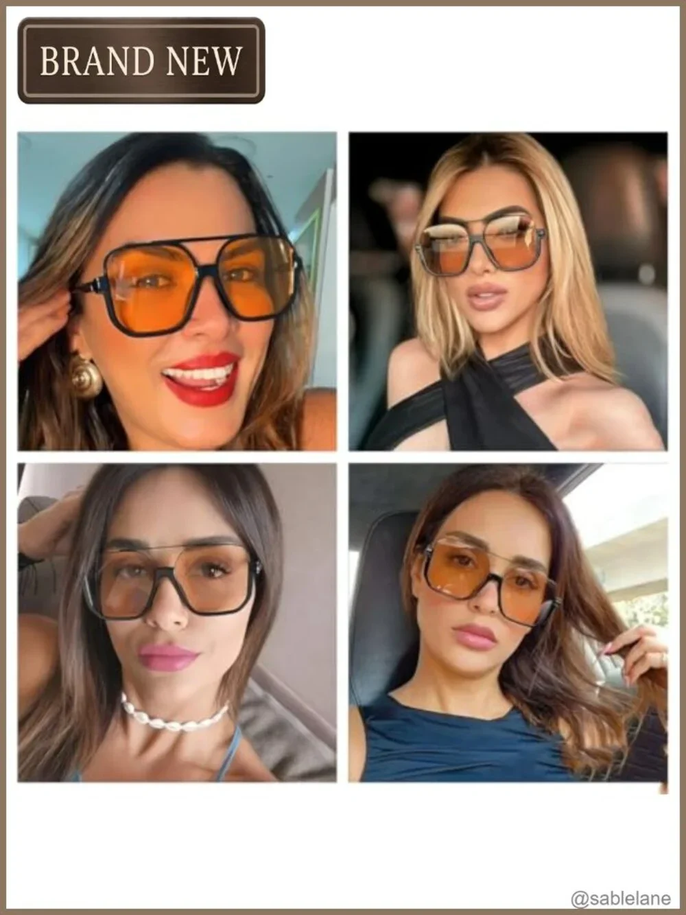 Retro Oversized Aviator Sunglasses for Women Men UV400 Protection 4 Pack